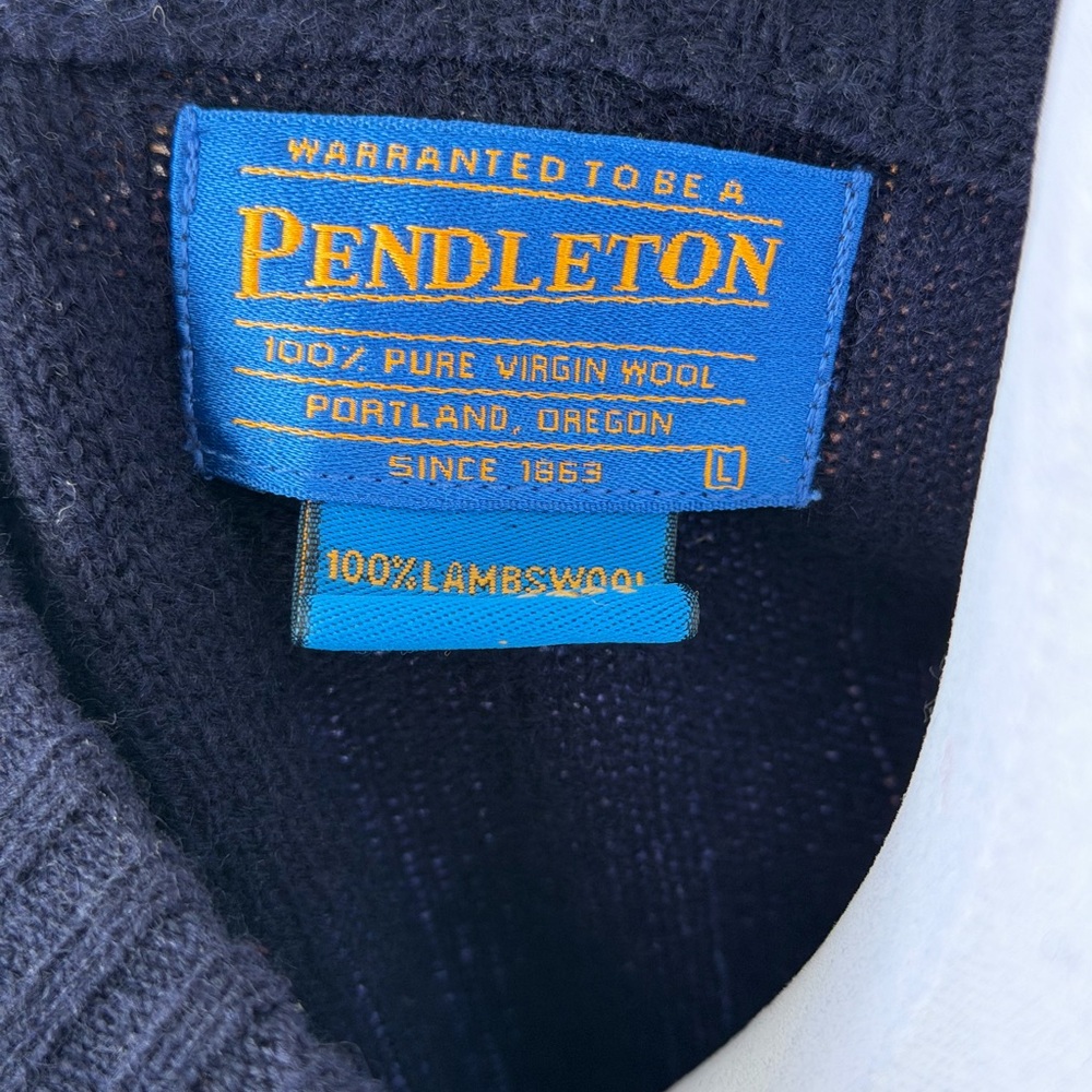 Vtg Pendleton Pullover Argyle Pattern Sweater 100… - image 4